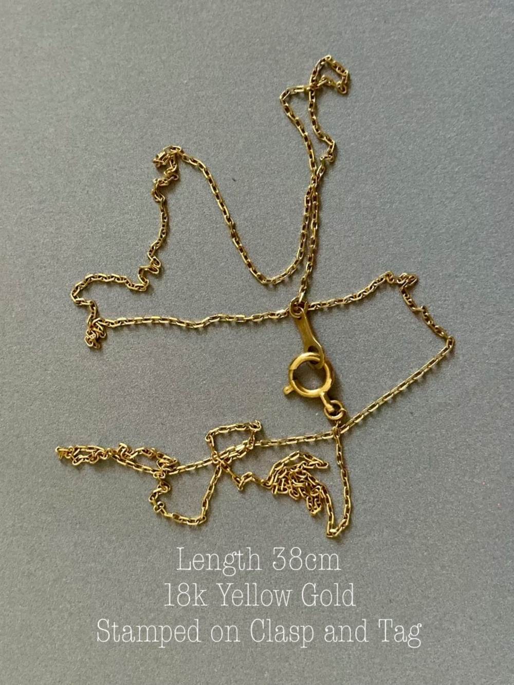 No brand Solid 18K Yellow Gold Necklace - .96 gram - 38 cm - for Petite Girl